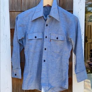 Vintage 1970s Levi's Chambray Work Shirt-S
